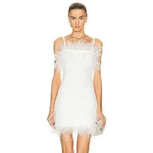 Staud Etta Feather Trimmed Mini Dress S